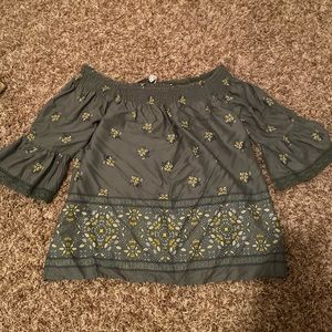 Flower Off-Shoulder Blouse